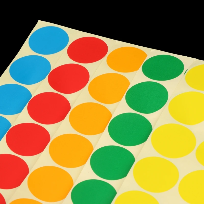 Постоянный клей кодирования стикер s Круглый Круг Точки яркие цвета этикетки