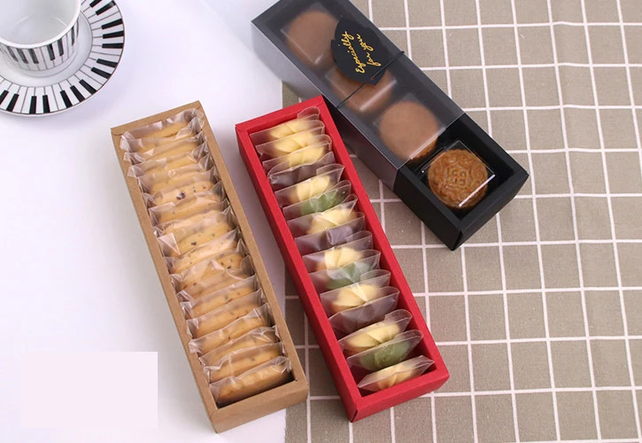 

20 set open window Clear Plastic Bakery Pastry Paper Boxes Food Cupcake packaging Cookie Cake Box