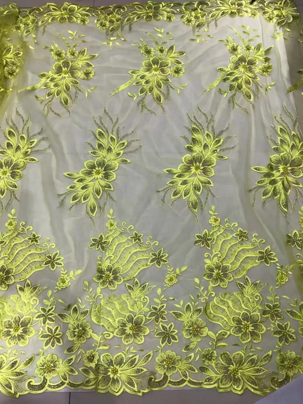 Африка Хлопок Кружева шов JL0830 Дешевые Новые Франция 3 D аппликация желтый камень и