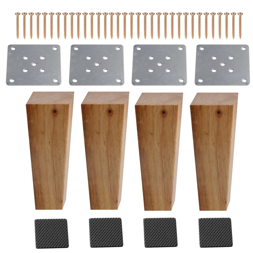 4 шт., трапециевидные ножки для мебели, деревянные, высотой 15 см .