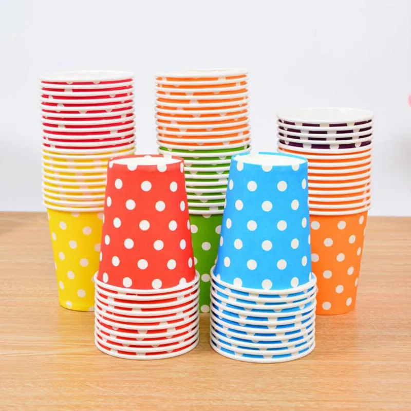 НОВЫЕ одноразовые бумажные чашки 10 шт. разлагаемые желтые синие красные