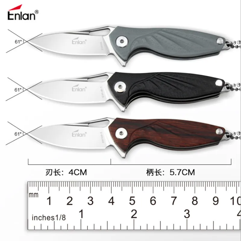 58 61HRC Enlan EW148 12C27 G10 или складной нож с деревянной ручкой инструмент для выживания