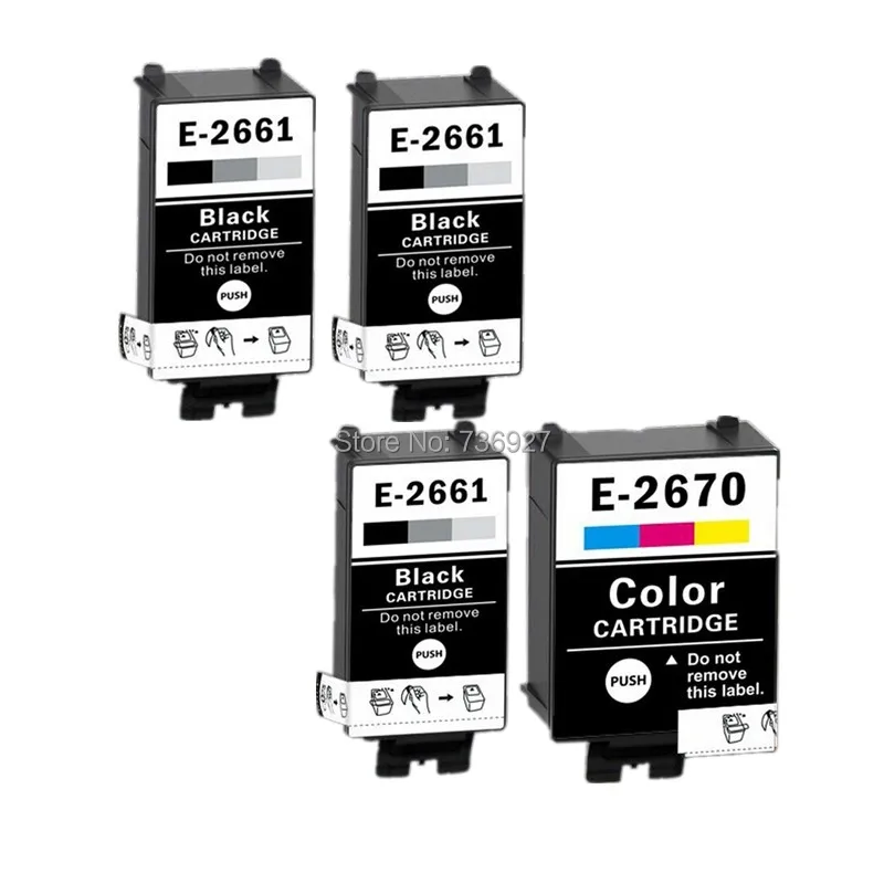 3BK + 1C T2661 T2670 совместимые чернильные картриджи для Epson WorkForce WF 100W струйный принтер