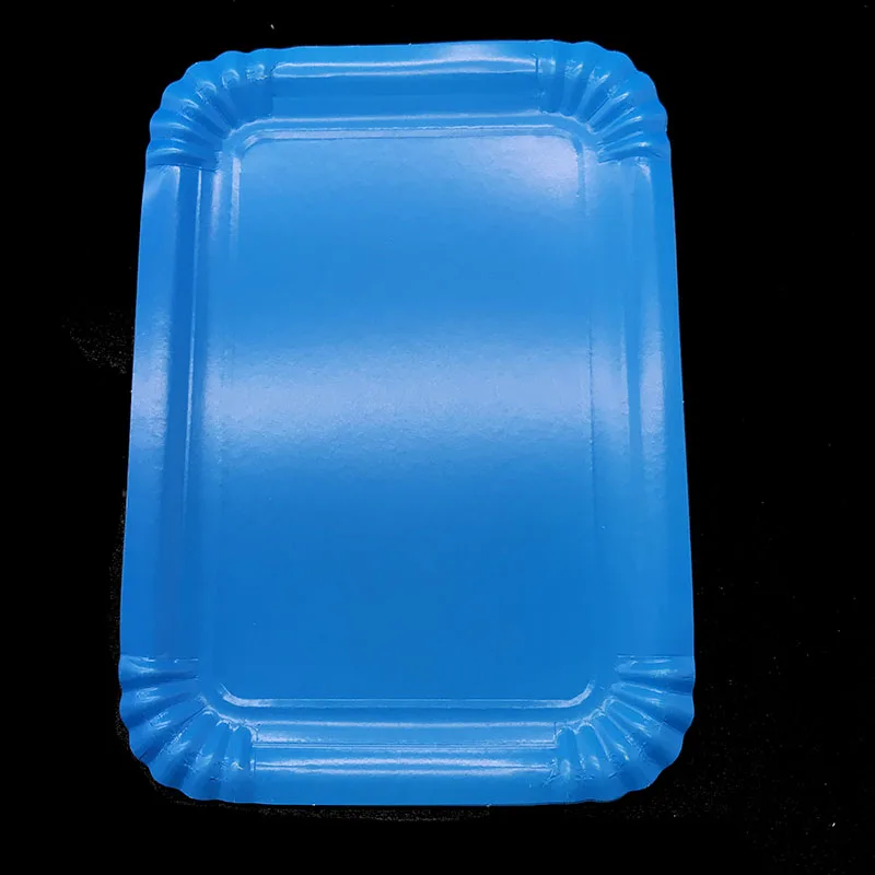 10 шт./лот прямоугольные бумажные тарелки однотонные одноразовые вечерние чные