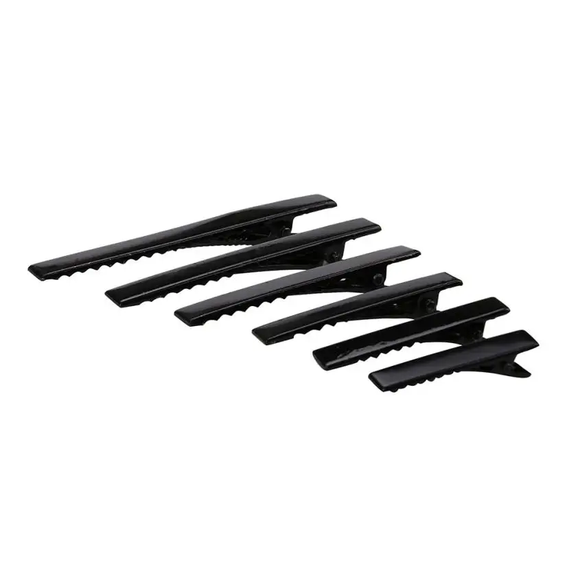 50PCS 6 Sizes Black Hair Clips Small Medium Lot Silver Crocodile Alligator Bow Blank 2U928 | Красота и здоровье