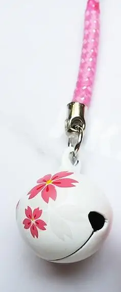 white Omamori японский розовый красный вишневый колокольчик Подвеска сумка телефон подвеска с помпоном llaveros para mujer Роскошный брелок - Цвет: white