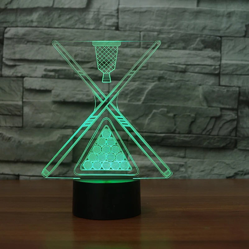 Новинка Бильярд 3D ночник USB LED лампада настольная лампа Ванная комната Декор