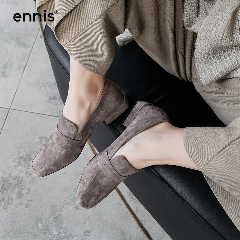 ENNIS/ г.; замшевые мокасины для женщин; модная обувь из натуральной кожи на плоской подошве; Новейшая весенняя обувь без задника; повседневная обувь для мам; C852