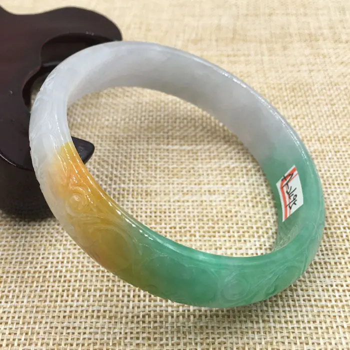 Браслет с натуральными камнями китайский ручной работы коричневый зеленый