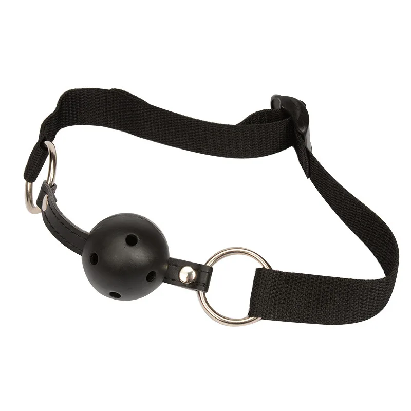 Кляп для рта с дышащим мячом фиксация связывания черный и красный рот оральная