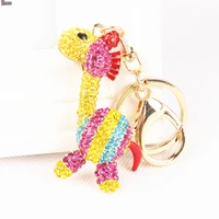 lovely giraffe multi color charm crystal rhinestone pendant purse bag key ring chain wedding creative best fashion gift