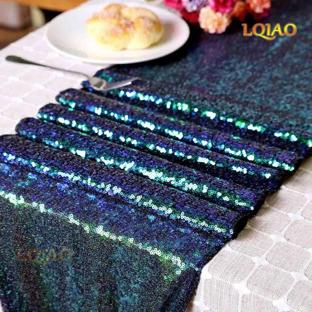 Magic Green 12x72/12x108 блестящие розовое золото/серебро/темно-синий/розовые/Красные ковровые дорожки на стол для свадебной вечеринки Рождественское украшение chemin de table mariage - Цвет: Magic Green