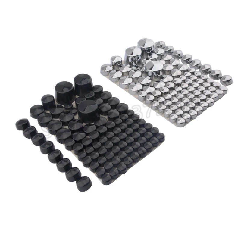 

Motorcycle Screw Bolt Topper Caps Cover For Softail Twin Cam 1984-2006 Silver/Black