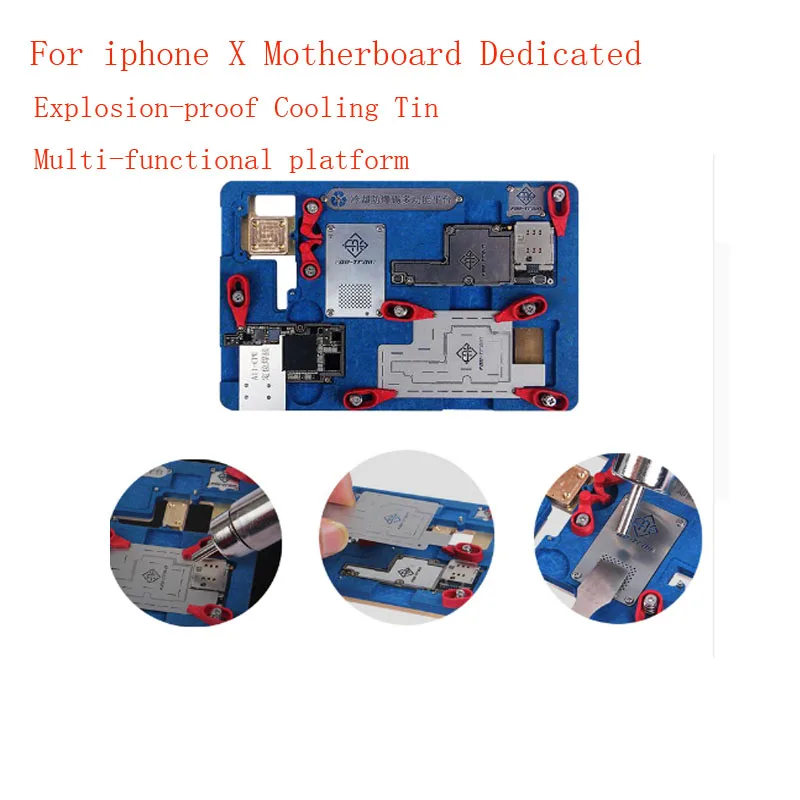 

Explosion-proof Cooling Tin Multi-functional Platform PCB Holder for iPhone X Motherboard A11 IC Chip Jig Fixture Repair Tools