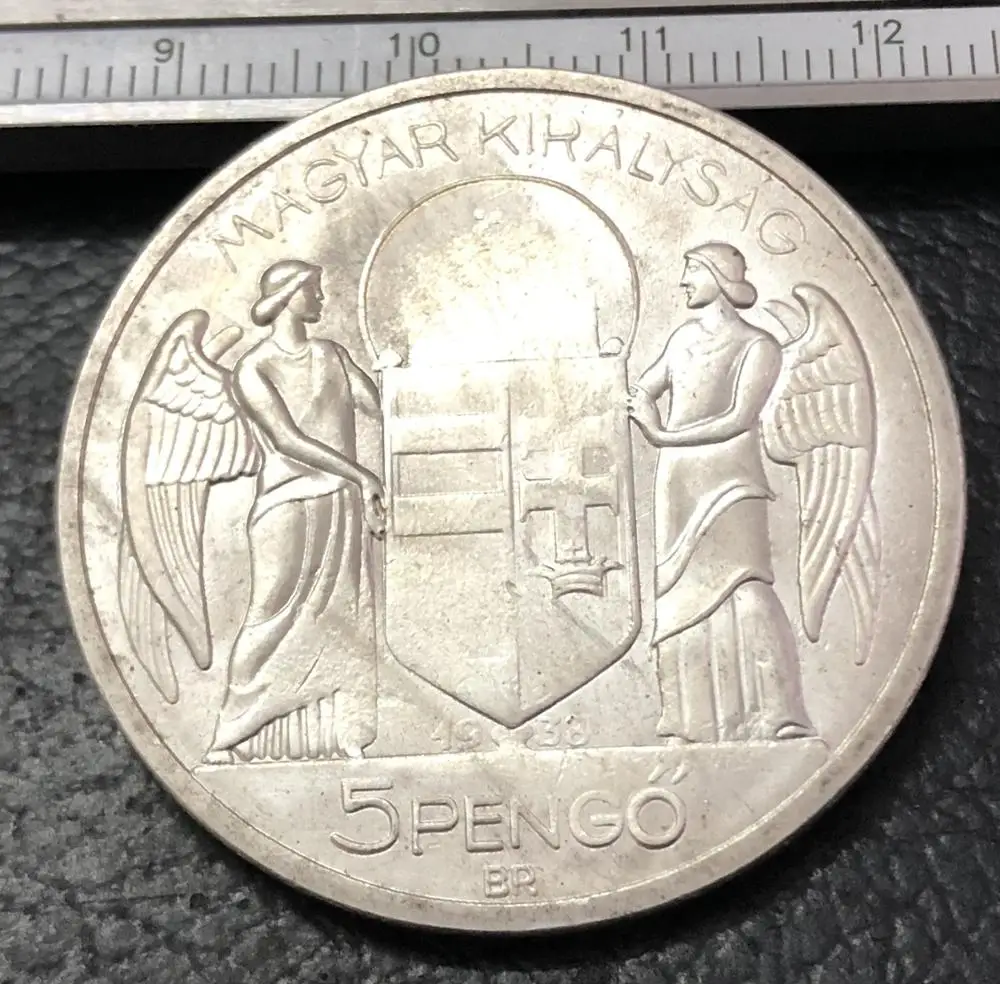 1938 Венгерская монета 5 Pengo-Miklos Horthy Birthday copy
