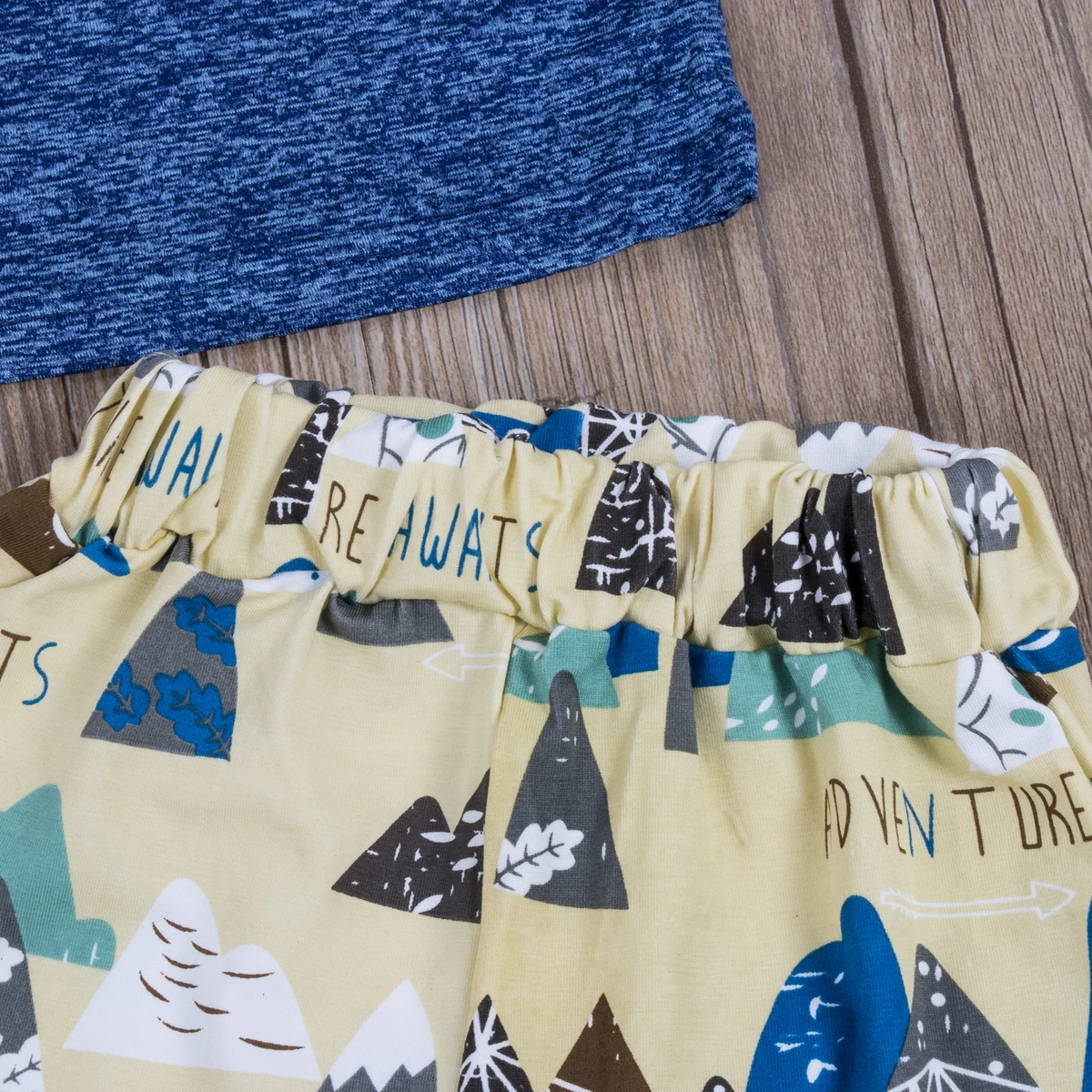 Для новорожденных Модная футболка для девочек топы Mountain длинные штаны комплект