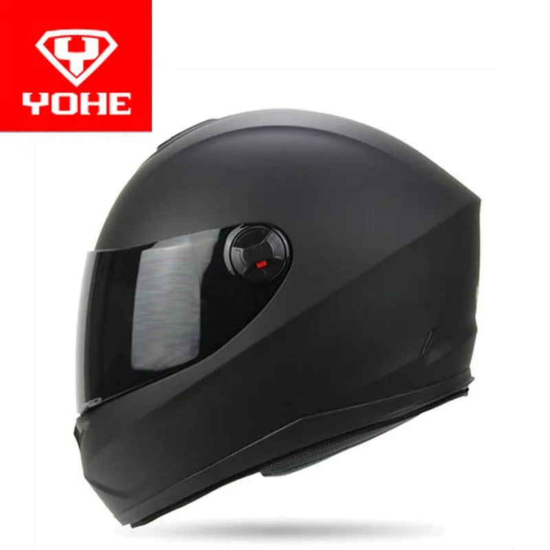 Лето новая рыцарская защита YOHE анфас мотоциклетный шлем YH966 мотоциклетные шлемы из ABS PC козырек Размер M L XL XXL - Цвет: Matte black
