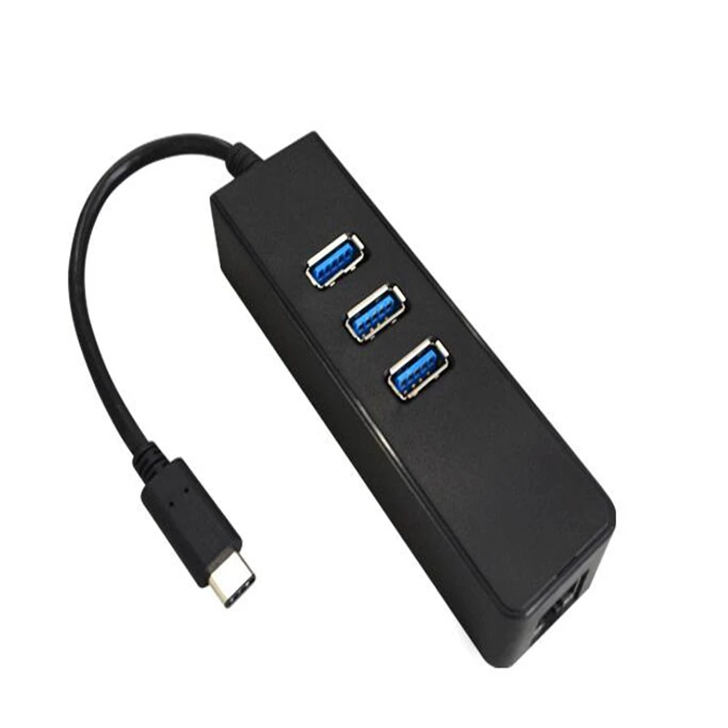 Effelon Тип C концентратора 3 Порты и разъёмы с RJ45 LAN Adapter c USB 3.0 OTG сетью Ethernet сетевой