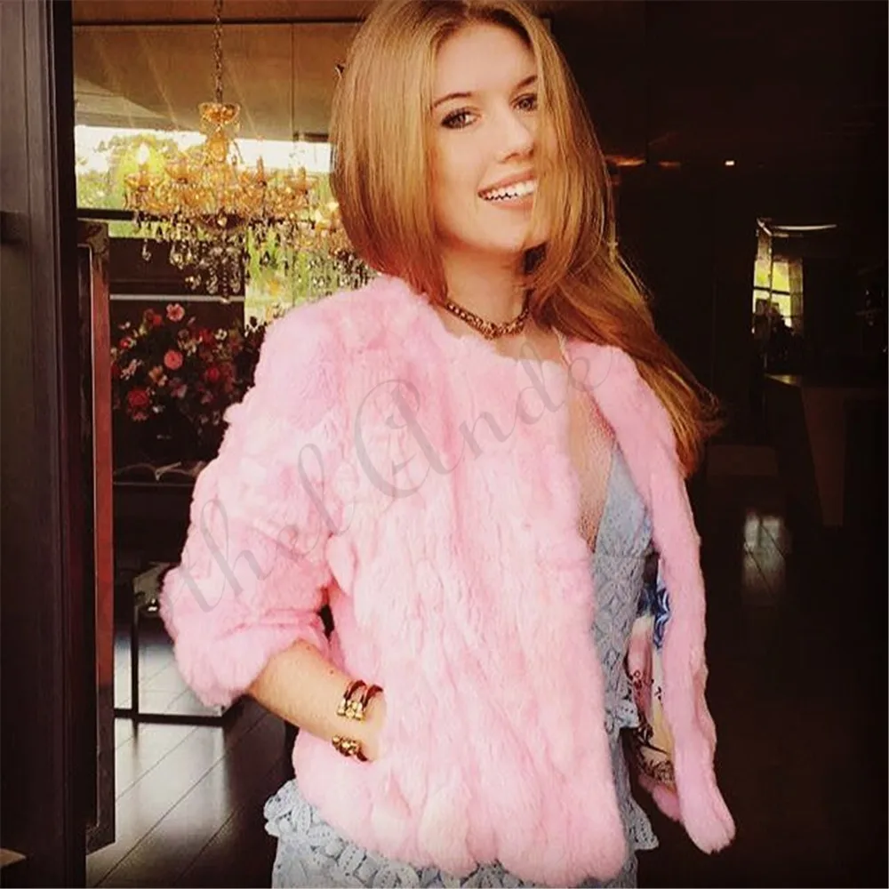 

Женское короткое пальто Ethel Anderson, настоящий мех кролика, роскошная одежда на зиму, осень и весну