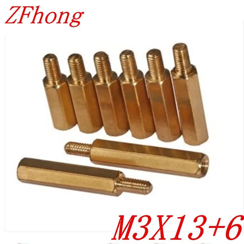 

100PCS M3 x 13+6 M3*13 male to female brass standoff spacer