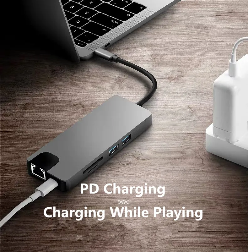 Usb-концентратор Тип C на HDMI портом Thunderbolt 3 адаптер для MacBook samsung Galaxy S10 huawei Коврики 20