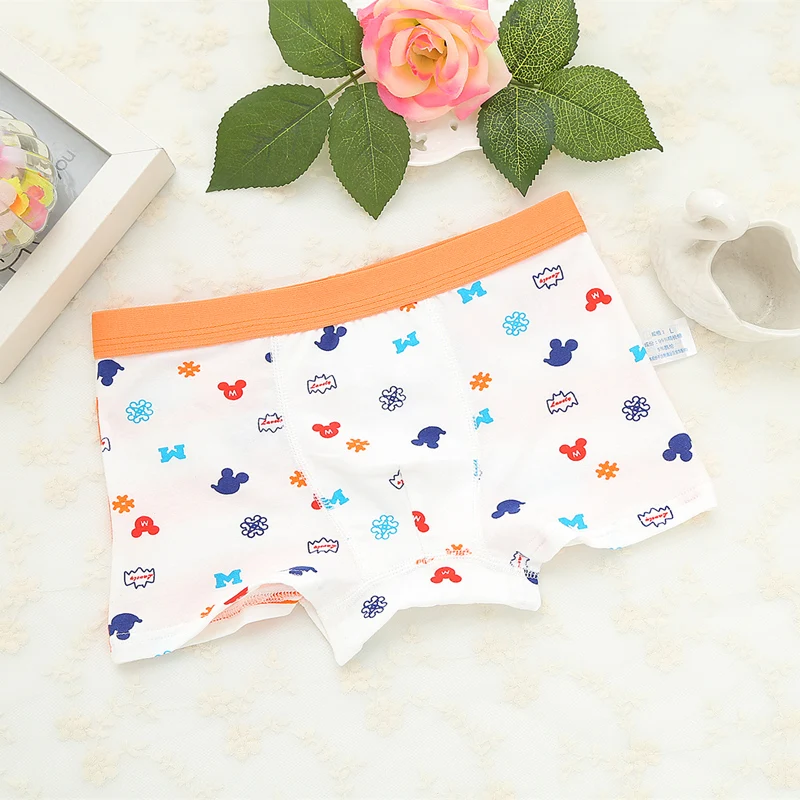 Мягкие хлопковые трусы для мальчиков разноцветные боксеры детей подростков 1 шт.