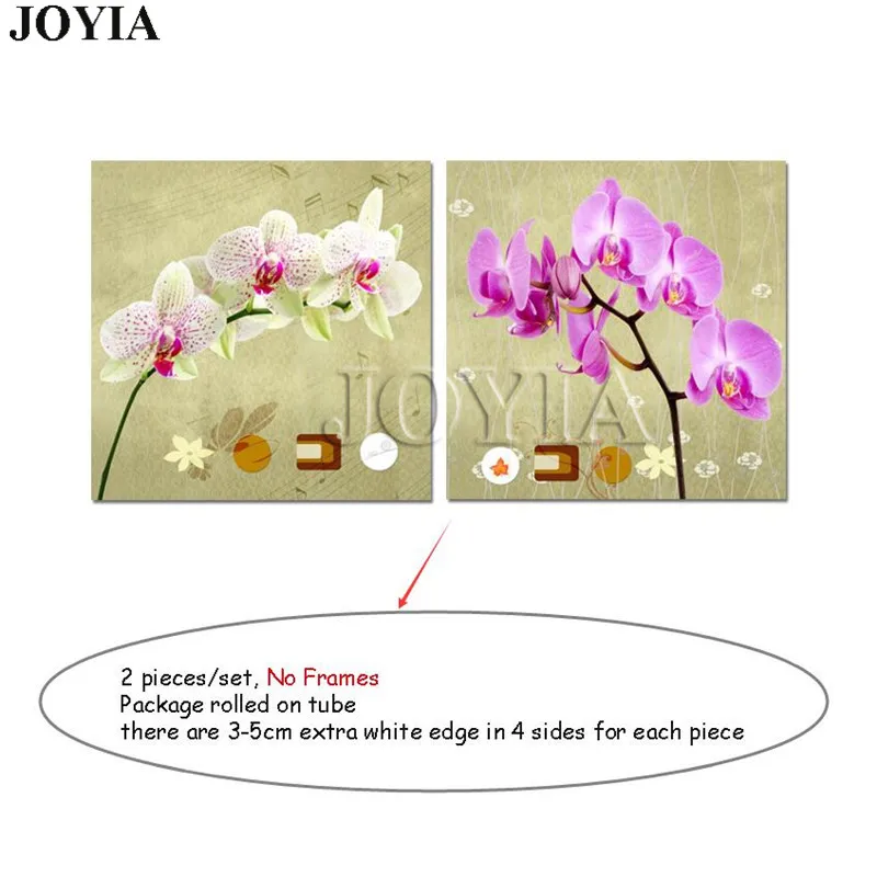 2 шт. классические цветы орхидеи Ретро картины Цветочные настенные