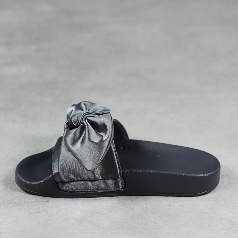 Ботинки для мамы и дочки шелковые шлепанцы с бантом|girls beach slippers|girl indoor shoekids girl