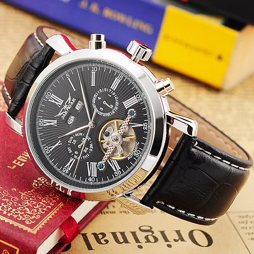 JARAGAR Мужские наручные часы Tourbillon Мужские механические часы Дата Календарь Неделя Месяц многофункциональные наручные часы erkek kol saati