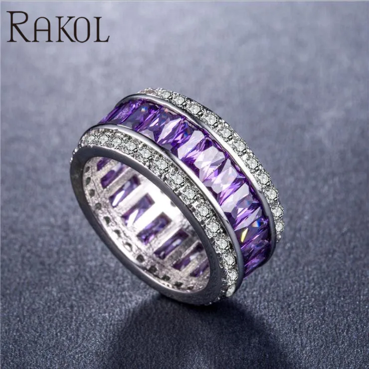 RAKOL дамское модное роскошное разноцветное кольцо из кубического циркония