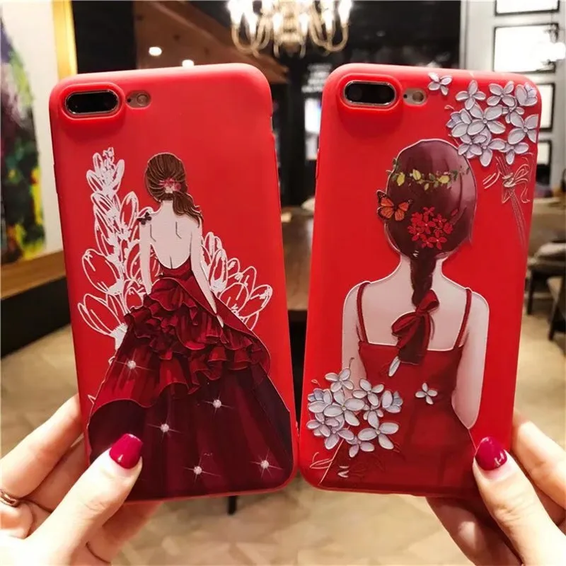 Для iPhone 8 Plus XS Модный китайский новогодний красный чехол с рисунком кота Мягкий