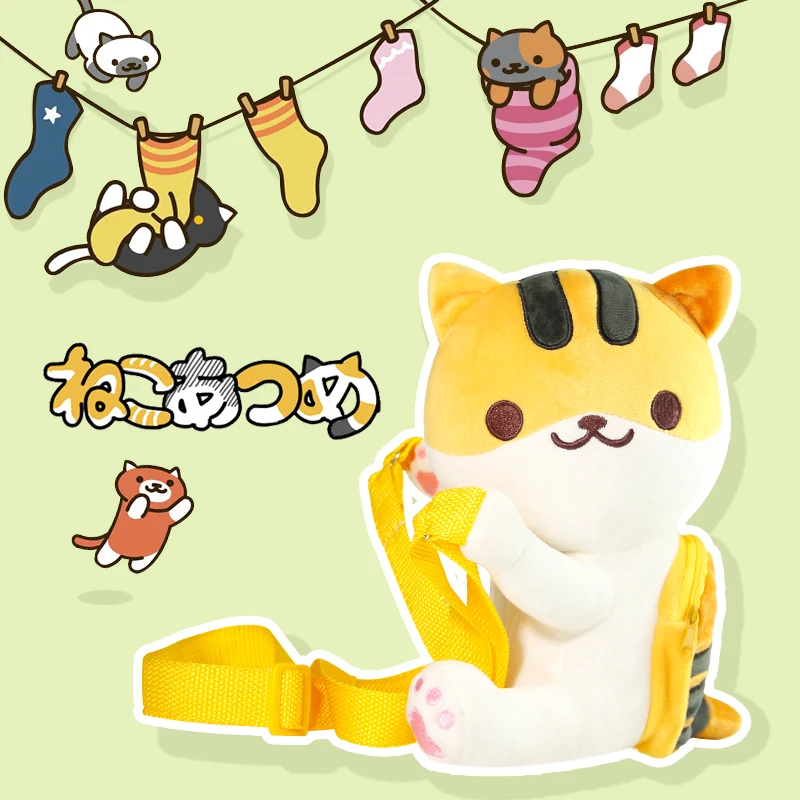 ZHAIDIANSHE милые короткие плюшевые рюкзаки Неко Atsume cat сумка прекрасная девушка