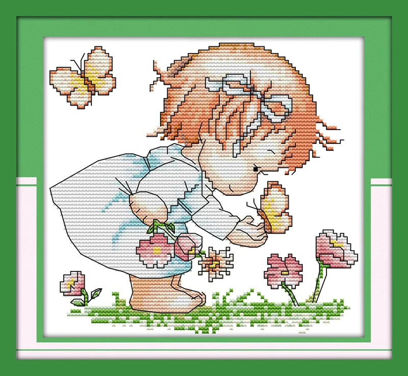 Картины I love butterfly home decor рассчитаны на холст DMC 14CT 11CT китайские наборы для вышивки