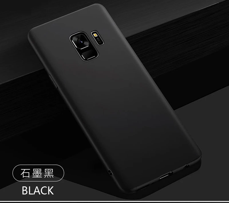 Black Карамельный мягкий чехол для телефона для samsung Galaxy S8 S9 плюс A3 A5 A7 J3 J5 J7 J4 J6 J8 A6 A8 плюс S7 S6 край матовая накладка на заднюю панель - Цвет: Black
