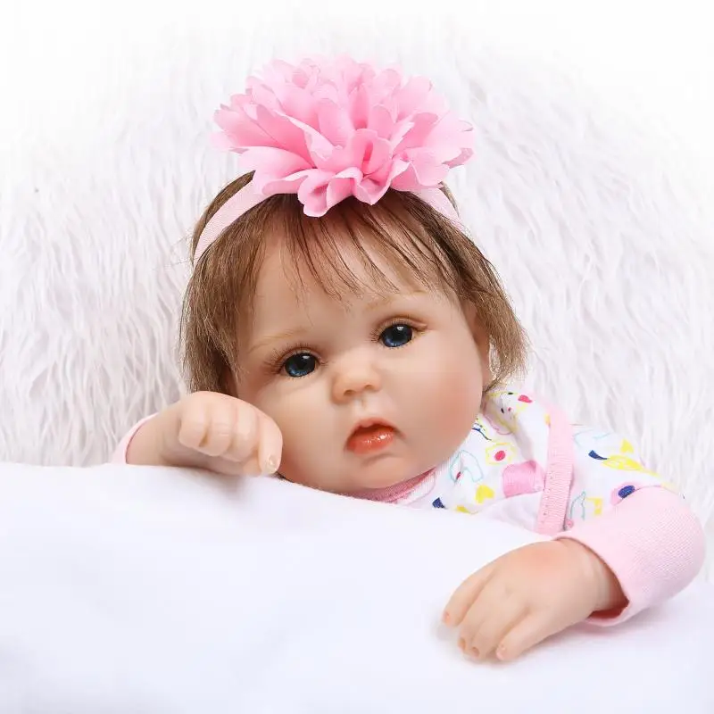 18"40cm baby real doll reborn soft cotton body silicone dolls for children gift bebe lifelike bonecas | Игрушки и хобби