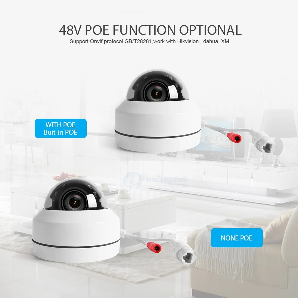3-дюймовый мини HD 1080P 5MP PTZ купольная IP камера Камера 4X Оптический зум моторизованный видеонаблюдения сети IP PTZ Камера POE Открытый ИК IP камера ONVIF