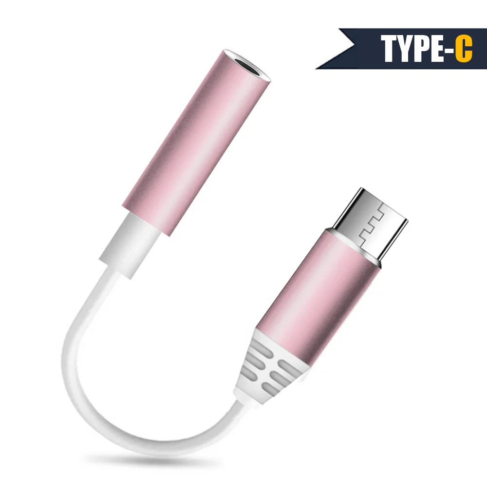 pink Тип C до 3,5 мм наушники Aux Jack адаптер аудио кабель USB C для iPad Pro для Xiaomi для huawei все тип-c звонки - Цвет: pink