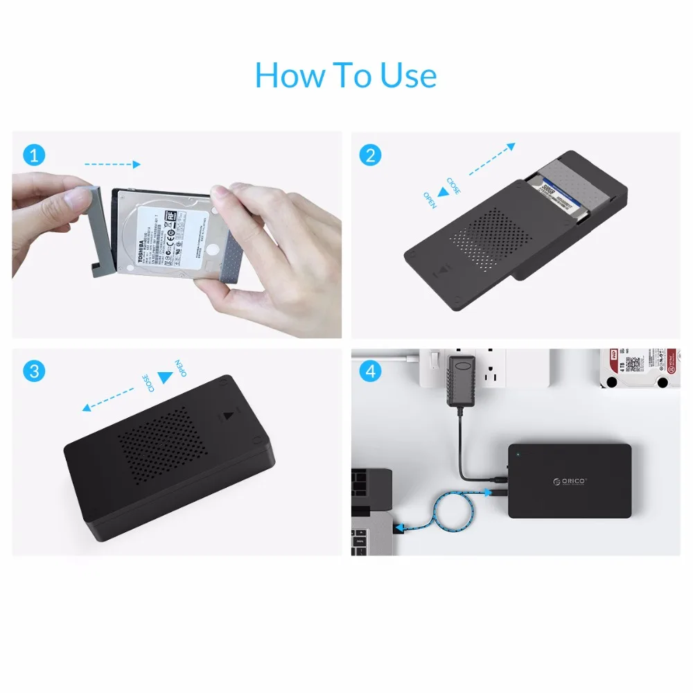 Ящик для жесткого диска ORICO 3569S3 3 5 дюйма Sata 0 USB чехол HDD инструмент с бесплатной
