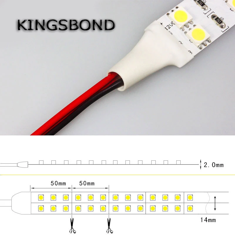 Двухрядная гибкая светодиодная лента IP20 5050 SMD светильник 12 В постоянного тока 120