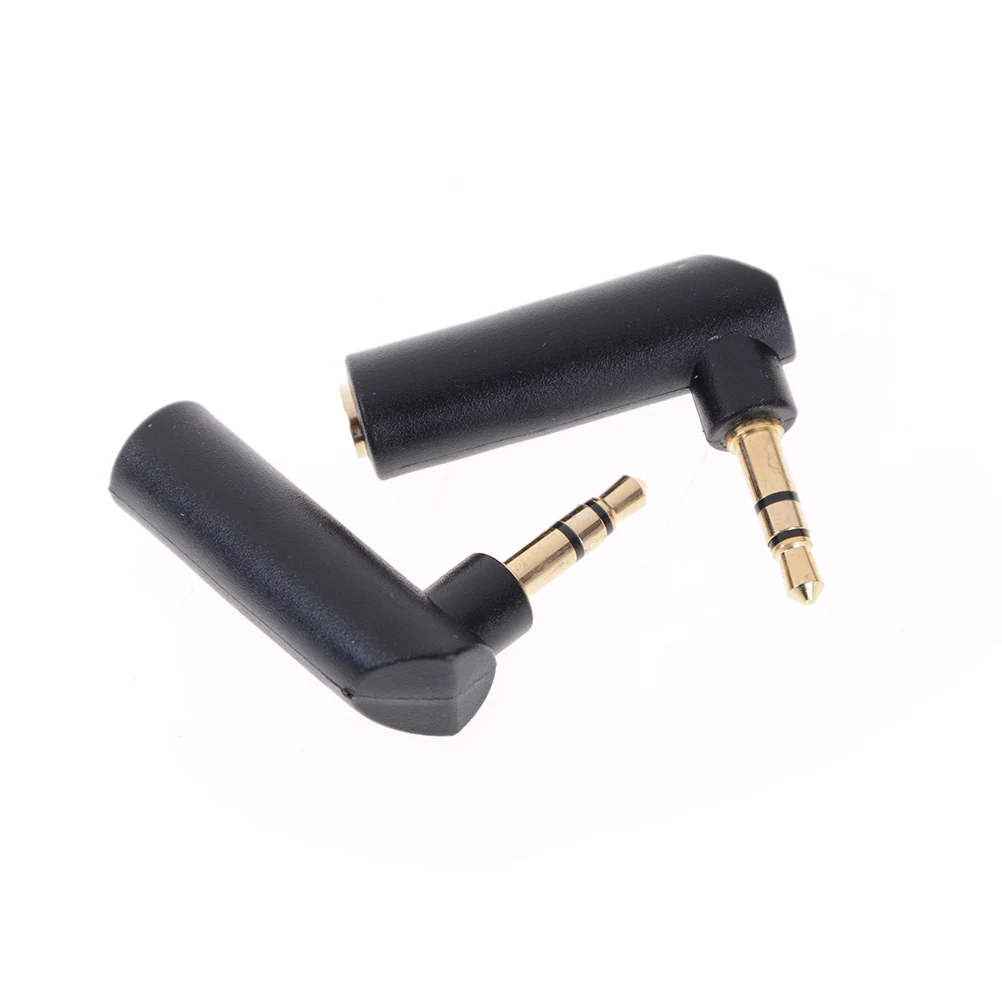 

2pcs Gold-plated Connector 3.5 jack Right Angle Female to 3.5mm 3Pole Male Audio Stereo Plug L Shape Jack Adapter Connector
