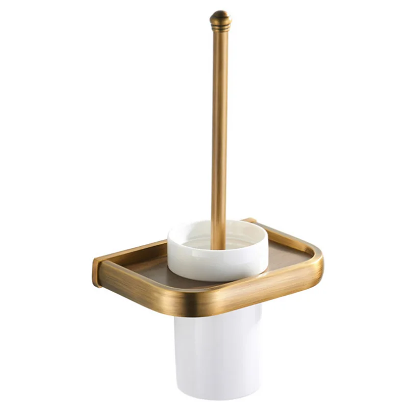 toilet brush holder Античные аксессуары для ванной комнаты Бронзовый WC держатели бумаги для халатов, полотенец крючок Туалет кисточки держатель мыло Корзина Аксессуары для ванной компле - Цвет: toilet brush holder