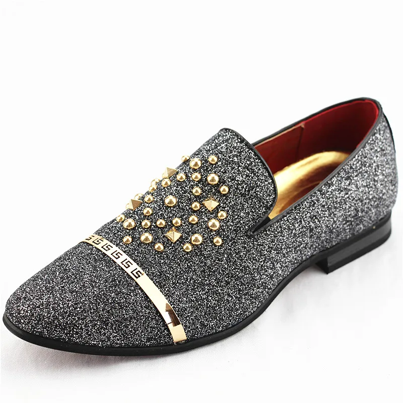 Movechain/Новинка Мужские модные повседневные лоферы на открытом воздухе блестящие