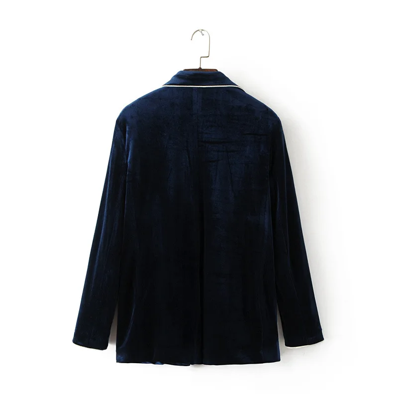 2017 Женский Новый Повседневный бархатный блейзер с длинным рукавом костюм