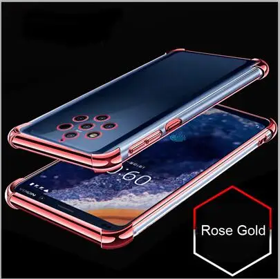 Для Nokia 9 Pureview чехол с воздушной подушкой прозрачный Кристальный Силиконовый противоударный чехол для телефона с полной защитой для Nokia 9 Pureview чехлы - Цвет: Розовый
