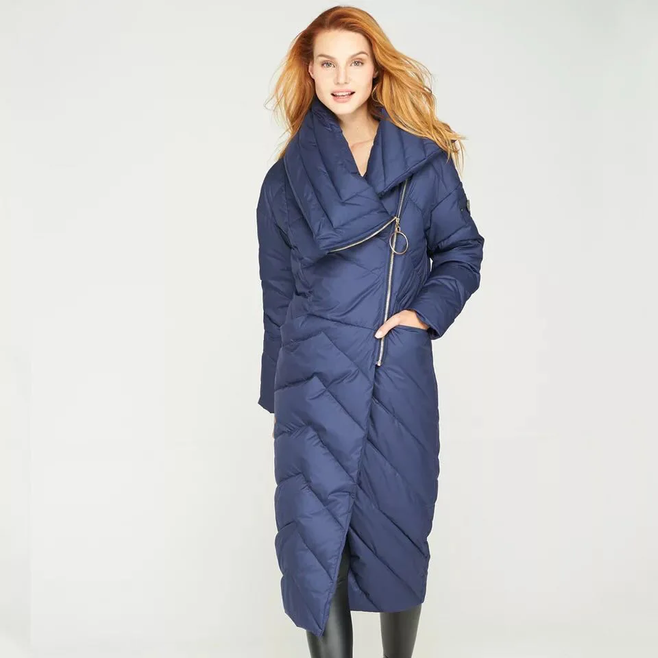 2018 Новая модная зимняя женская пуховая куртка Женская длинная теплая верхняя