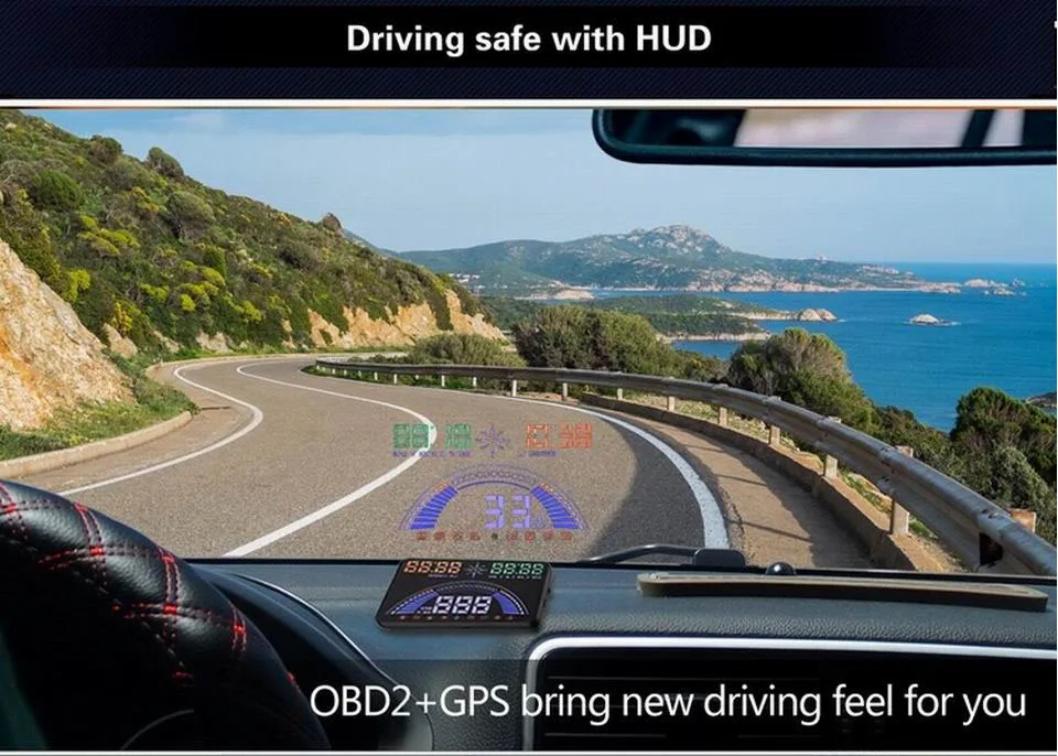 VJOYCAR S7 HUD Дисплей автомобиля с OBDII+ gps Авто диагностический сканер автомобильный коллиматорный Дисплей автомобильный детектор Скорость проектор на лобовое стекло