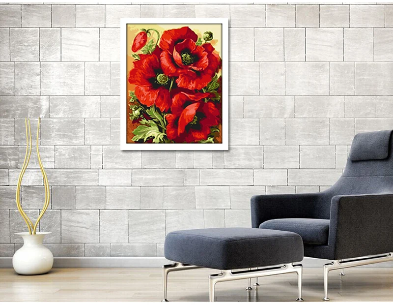 Стразы DIY пластиковые поделки алмазные красные цветы Волшебная квадратная