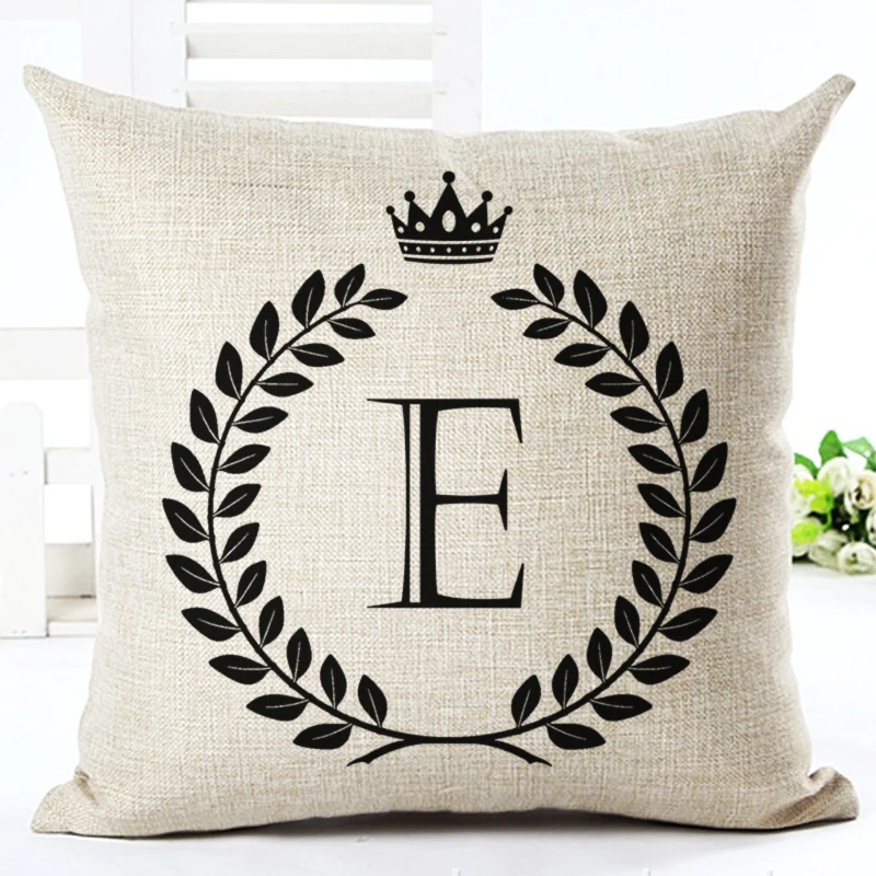 Модная Высококачественная декоративная подушка лен оливковые буквы для