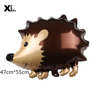 Hedgehog balloon X1 Лесные животные Тема Бумажный Мешок тарелка посуда соломенная фольга, латекс воздушный шар плакат с приглашением карты день рождения подарки - Цвет: Hedgehog balloon X1