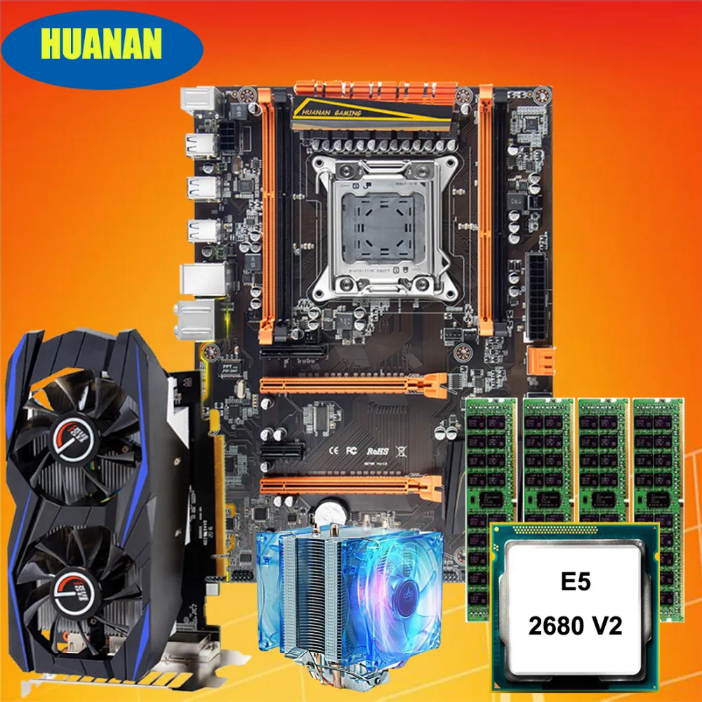 Сборка ПК HUANANZHI deluxe X79 игровая материнская плата комплект процессор Xeon E5 2680 V2 с кулером ram 32G(4*8G) видеокарта GTX960 2G DDR5